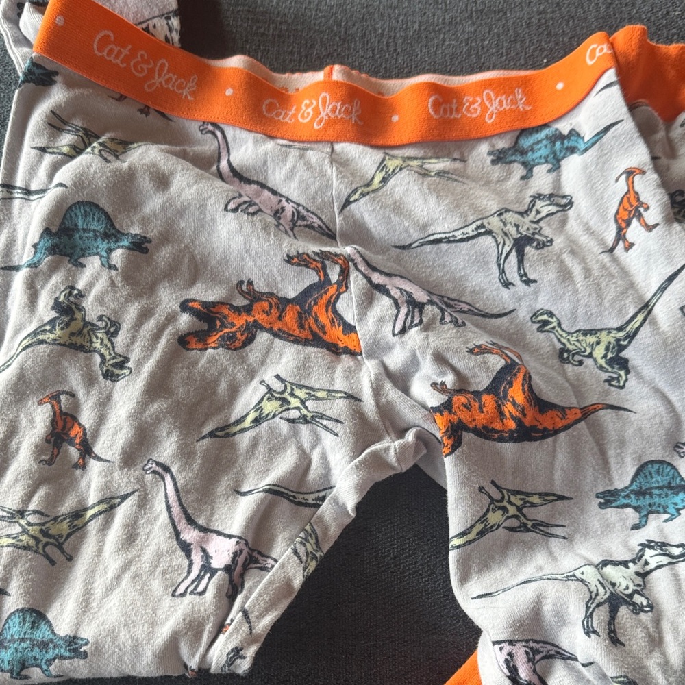 Cat & Jack Kids Dinosaur Pajama Set - Orange and Gray - Picture 3 of 3